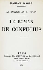 Le roman de Confucius