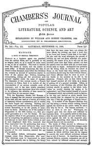 Chambers's Journal of Popular Literature, Science, and Art, fifth series, no. 142, vol. III, September 18, 1886