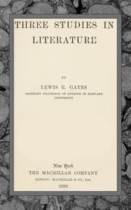 Three studies in literature book cover