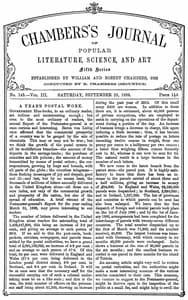 Chambers's Journal of Popular Literature, Science, and Art, fifth series, no. 143, vol. III, September 25, 1886