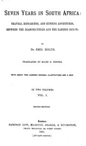 Seven years in South Africa, volume 1 (of 2) book cover