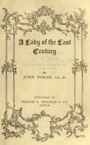 A lady of the last century