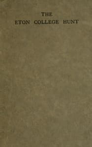 The Eton College hunt book cover