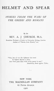 Helmet and spear book cover