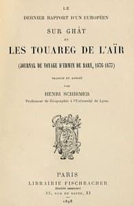 Le dernier rapport d'un Européen sur Ghât et les Touareg de l'Aïr