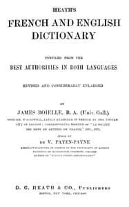 Heath's French and English dictionary book cover