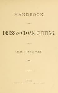 Handbook on dress and cloak cutting book cover