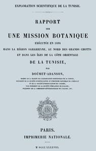 Rapport sur une mission botanique exécutée en 1884 dans la région saharienne, au nord des grands chotts et dans les îles de la côte orientale de la Tunisie book cover