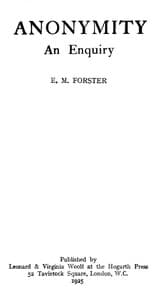 Anonymity book cover
