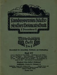 Landesverein Sächsischer Heimatschutz — Mitteilungen Band XV, Heft 3-4