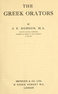 The Greek orators book cover
