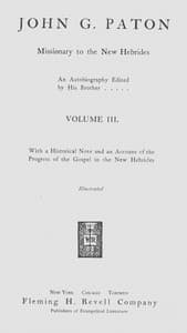 John G. Paton, missionary to the New Hebrides, volume 3 (of 3) book cover