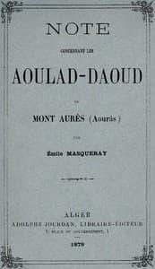 Note concernant les Aoulad-Daoud du Mont Aurès (Aourâs) book cover