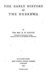 The early history of the Hebrews