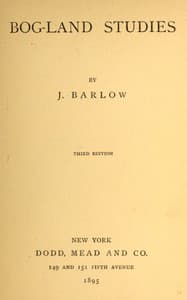 Bog-land studies book cover
