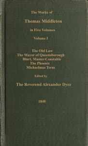 The works of Thomas Middleton, Volume 1 (of 5) book cover