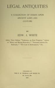 Legal antiquities book cover