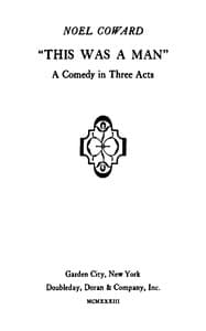 "This was a man" book cover