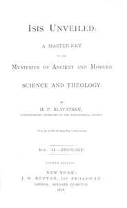 Isis unveiled, Volume 2 (of 2), Theology book cover