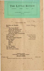The Little Review, November 1916 (Vol. 3, No. 7)