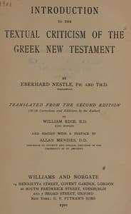 Introduction to the textual criticism of the Greek New Testament
